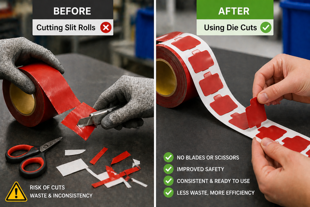 RGH Converting | Die-Cut Adhesives vs Adhesive Rolls: Which Is Better for Manufacturing? RGH Converting | Die-Cut Adhesives vs Adhesive Rolls: Which Is Better for Manufacturing?